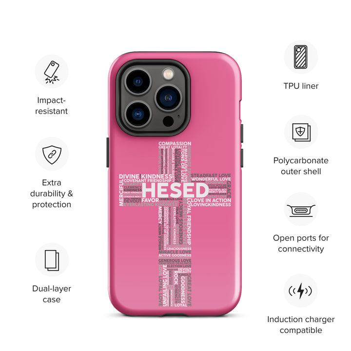 Christian Phone Case Hesed Cross Pink for iPhone® iPhone® Phone Cases   