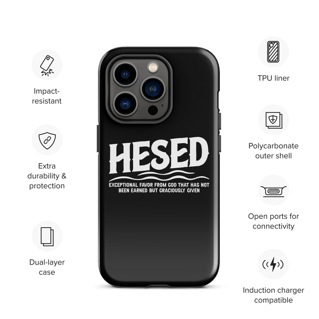 Christian Phone Case Hesed Exceptional Favor Black for iPhone® iPhone® Phone Cases   