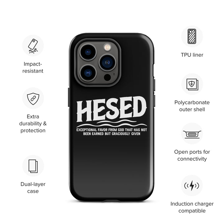 Christian Phone Case Hesed Exceptional Favor Black for iPhone® iPhone® Phone Cases   