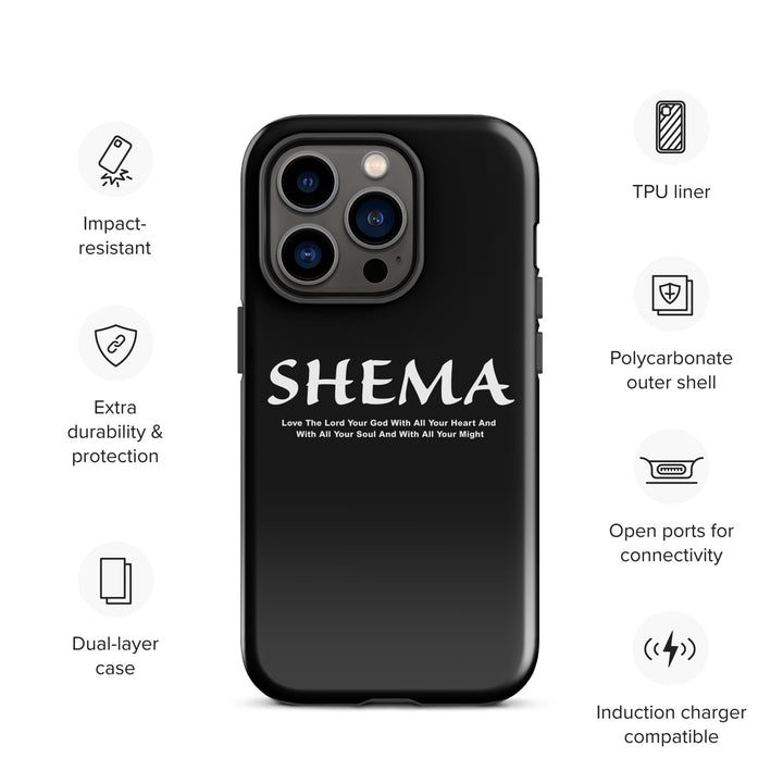 Christian Phone Case Shema Love The Lord Black  for iPhone® iPhone® Phone Cases   