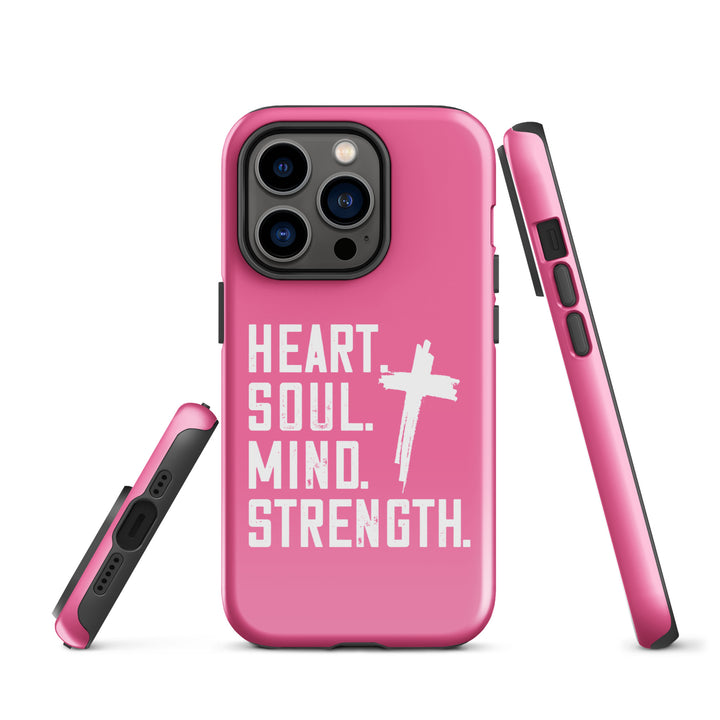 Christian Phone Case Heart Soul Mind Strength Pink for iPhone® iPhone® Phone Cases   