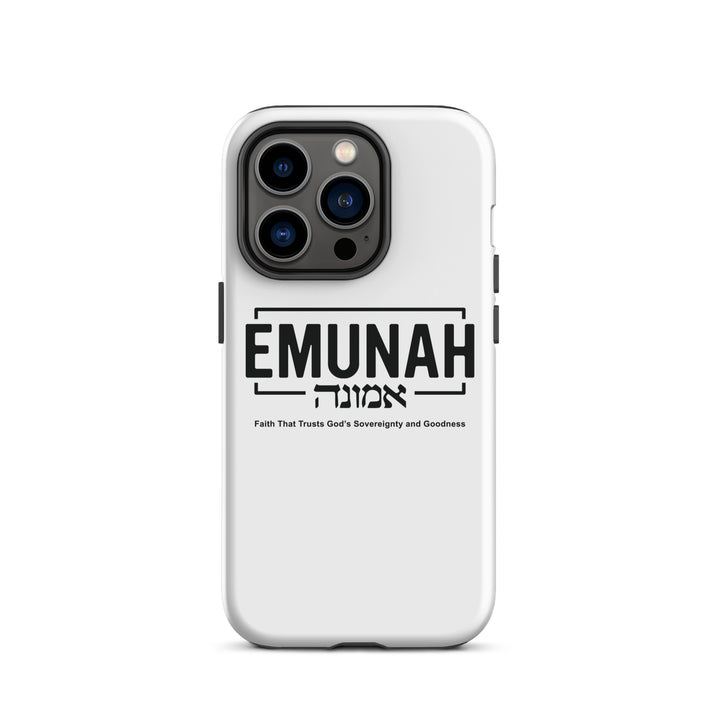 Christian Phone Case Emunah Faith That Trusts White for iPhone® iPhone® Phone Cases Glossy iPhone 14 Pro 