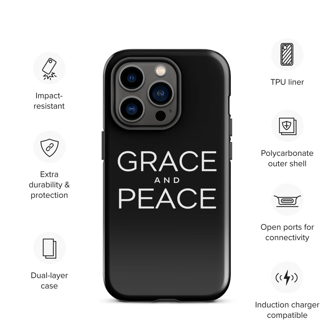 Christian Phone Case Grace and Peace Black for iPhone® iPhone® Phone Cases   