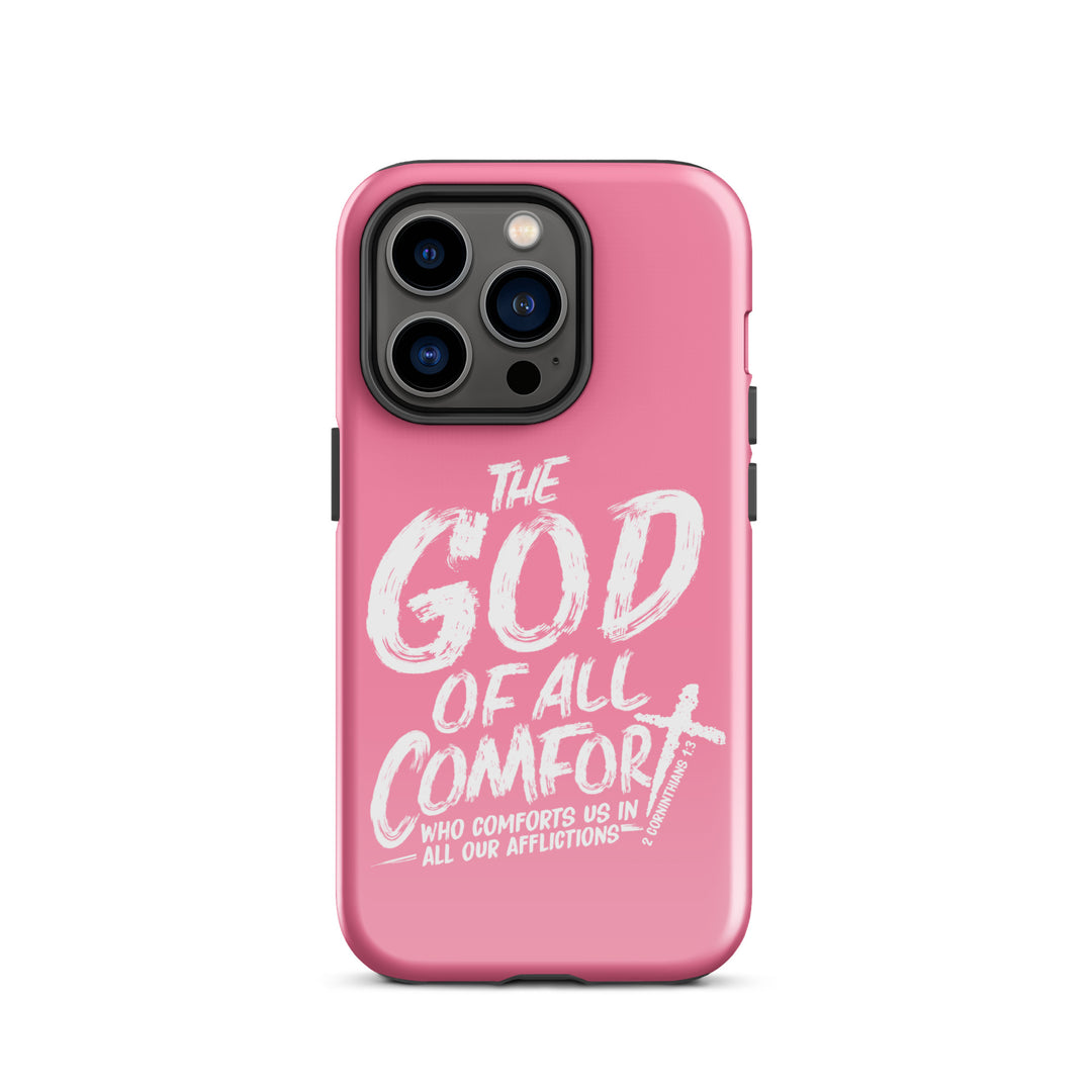 Christian Phone Case God of All Comfort Pink for iPhone® iPhone® Phone Cases Glossy iPhone 14 Pro 