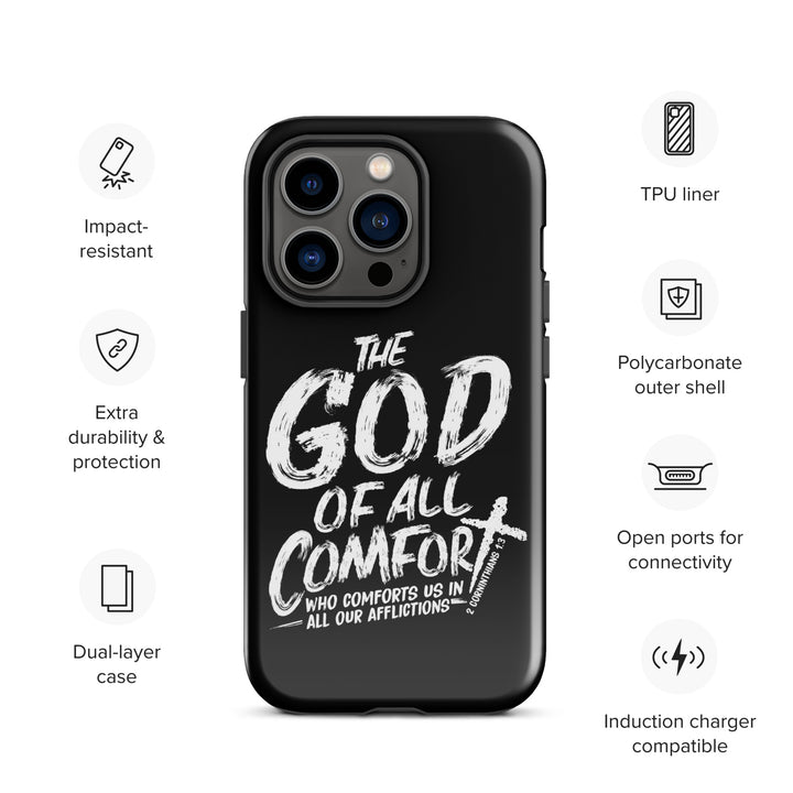 Christian Phone Case God of All Comfort Black for iPhone® iPhone® Phone Cases   