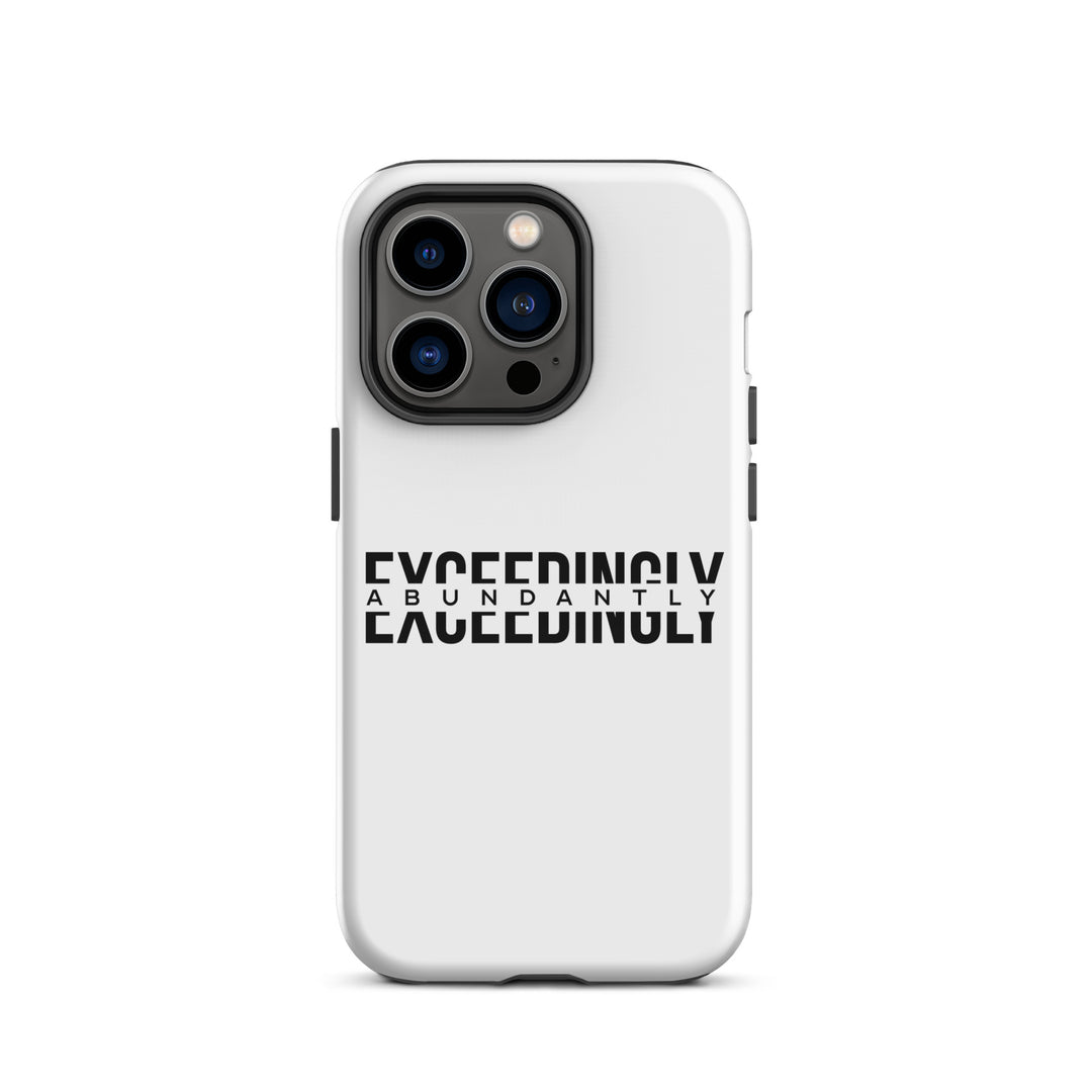 Christian Phone Case Exceedingly Abundantly White for iPhone® iPhone® Phone Cases Glossy iPhone 14 Pro 