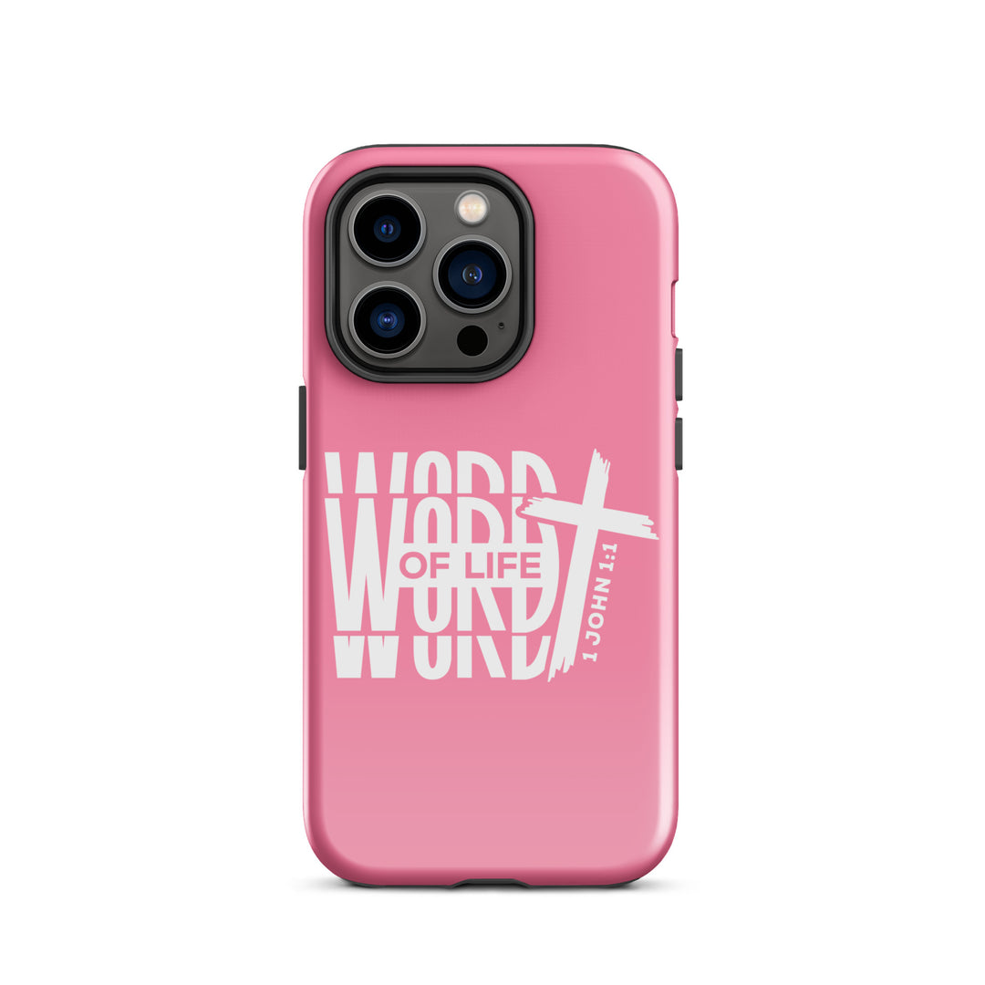 Christian Phone Case Word of Life Cross Pink for iPhone® iPhone® Phone Cases Glossy iPhone 14 Pro 