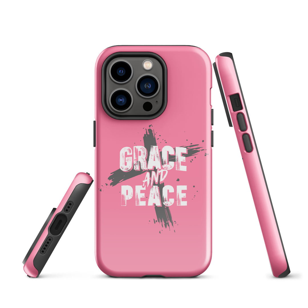 Christian Phone Case Grace and Peace Cross Pink for iPhone® iPhone® Phone Cases   