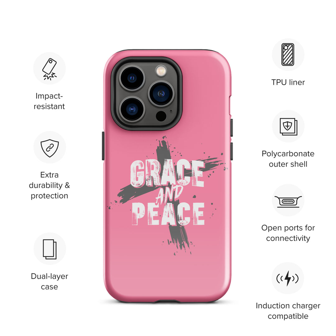 Christian Phone Case Grace and Peace Cross Pink for iPhone® iPhone® Phone Cases   