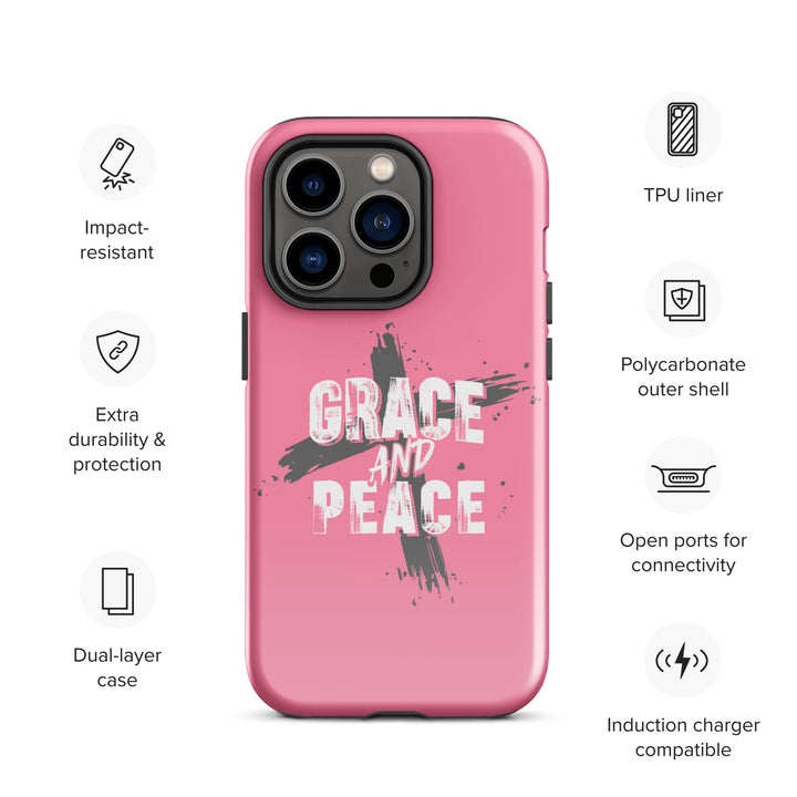 Christian Phone Case Grace and Peace Cross Pink for iPhone® iPhone® Phone Cases   