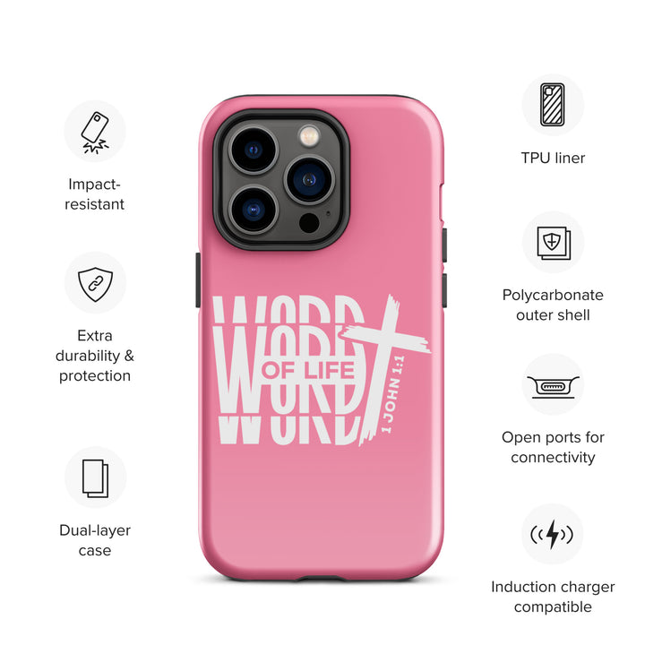 Christian Phone Case Word of Life Cross Pink for iPhone® iPhone® Phone Cases   