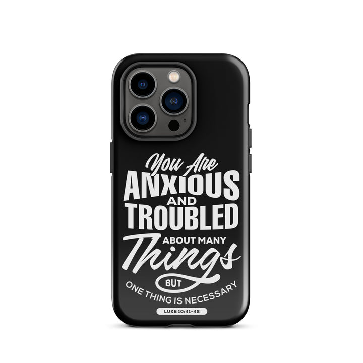 Christian Phone Case Anxious And Troubled Black for iPhone® iPhone® Phone Cases Glossy iPhone 14 Pro 