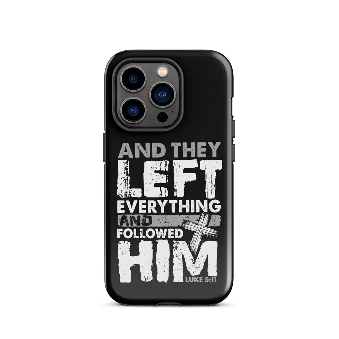 Christian Phone Case Left Everything Cross Black for iPhone® iPhone® Phone Cases Glossy iPhone 14 Pro 