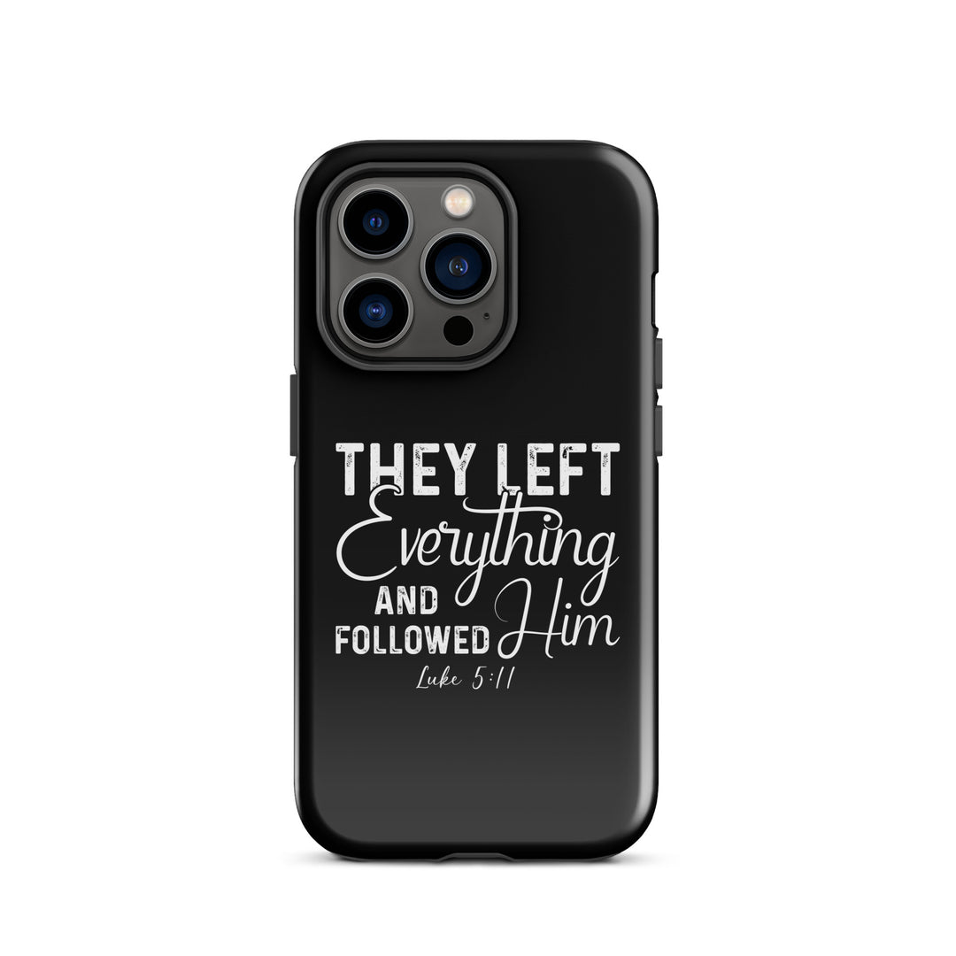 Christian Phone Case Left Everything Black for iPhone® iPhone® Phone Cases Glossy iPhone 14 Pro 