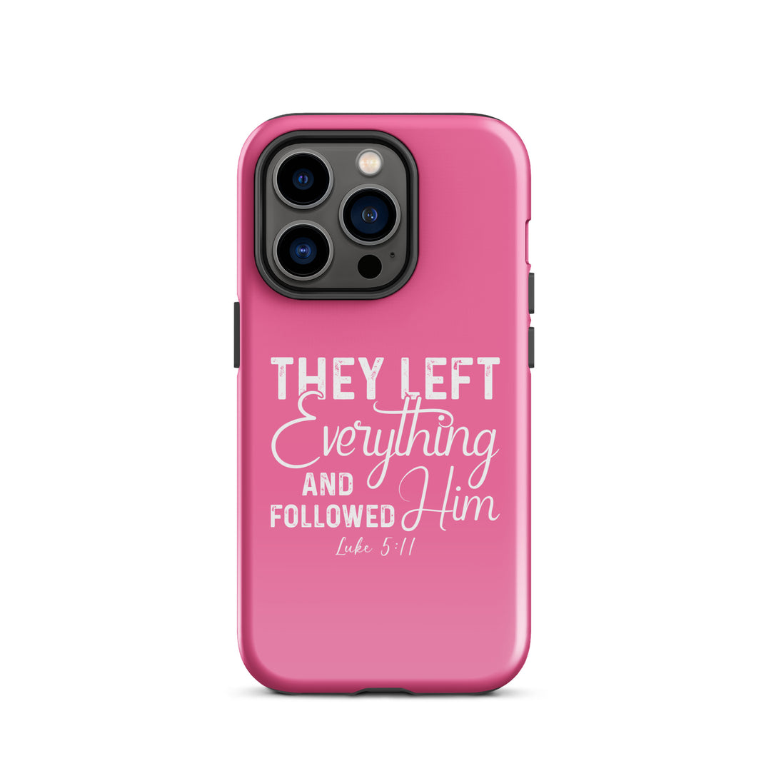 Christian Phone Case Left Everything Pink for iPhone® iPhone® Phone Cases Glossy iPhone 14 Pro 