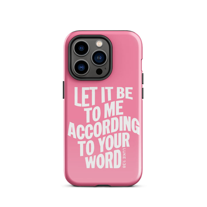 Christian Phone Case According To Your Word Pink  for iPhone® iPhone® Phone Cases Glossy iPhone 14 Pro 