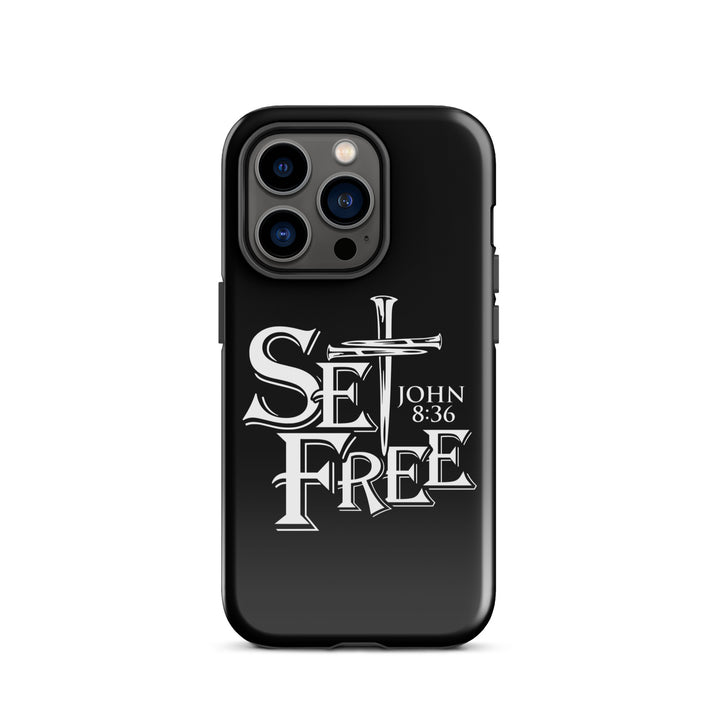 Christian Phone Case Set Free Black for iPhone® iPhone® Phone Cases Glossy iPhone 14 Pro 