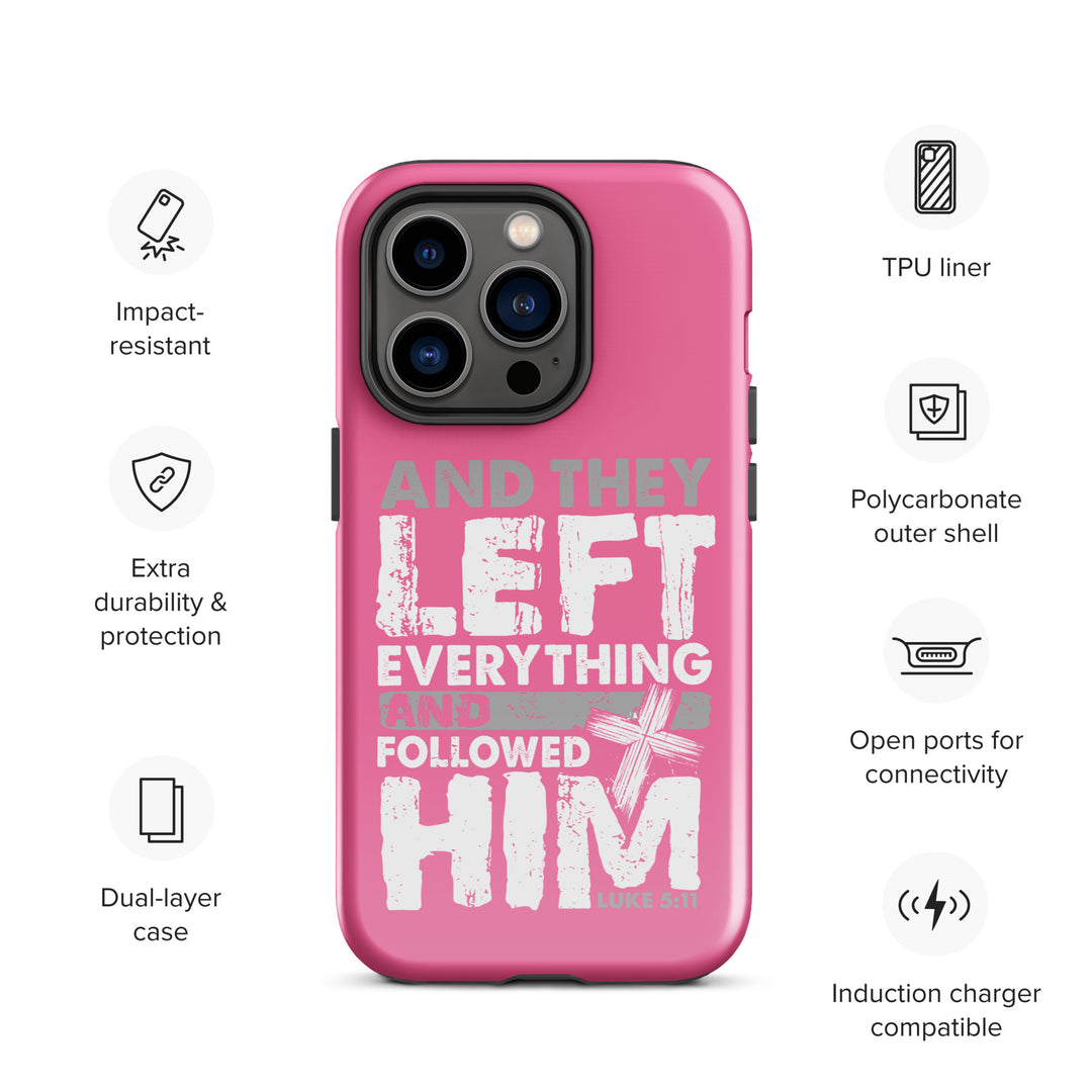 Christian Phone Case Left Everything Cross Pink for iPhone® iPhone® Phone Cases   