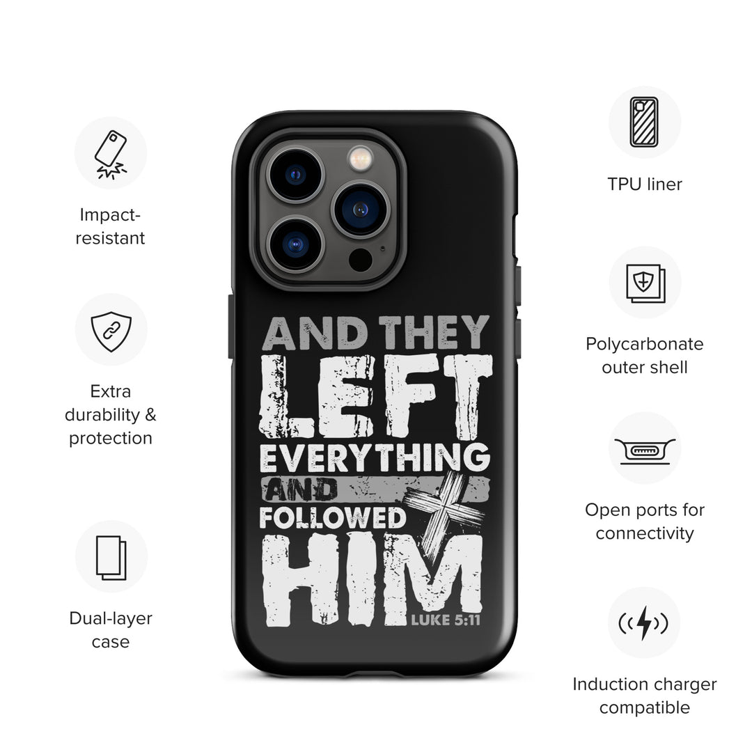 Christian Phone Case Left Everything Cross Black for iPhone® iPhone® Phone Cases   