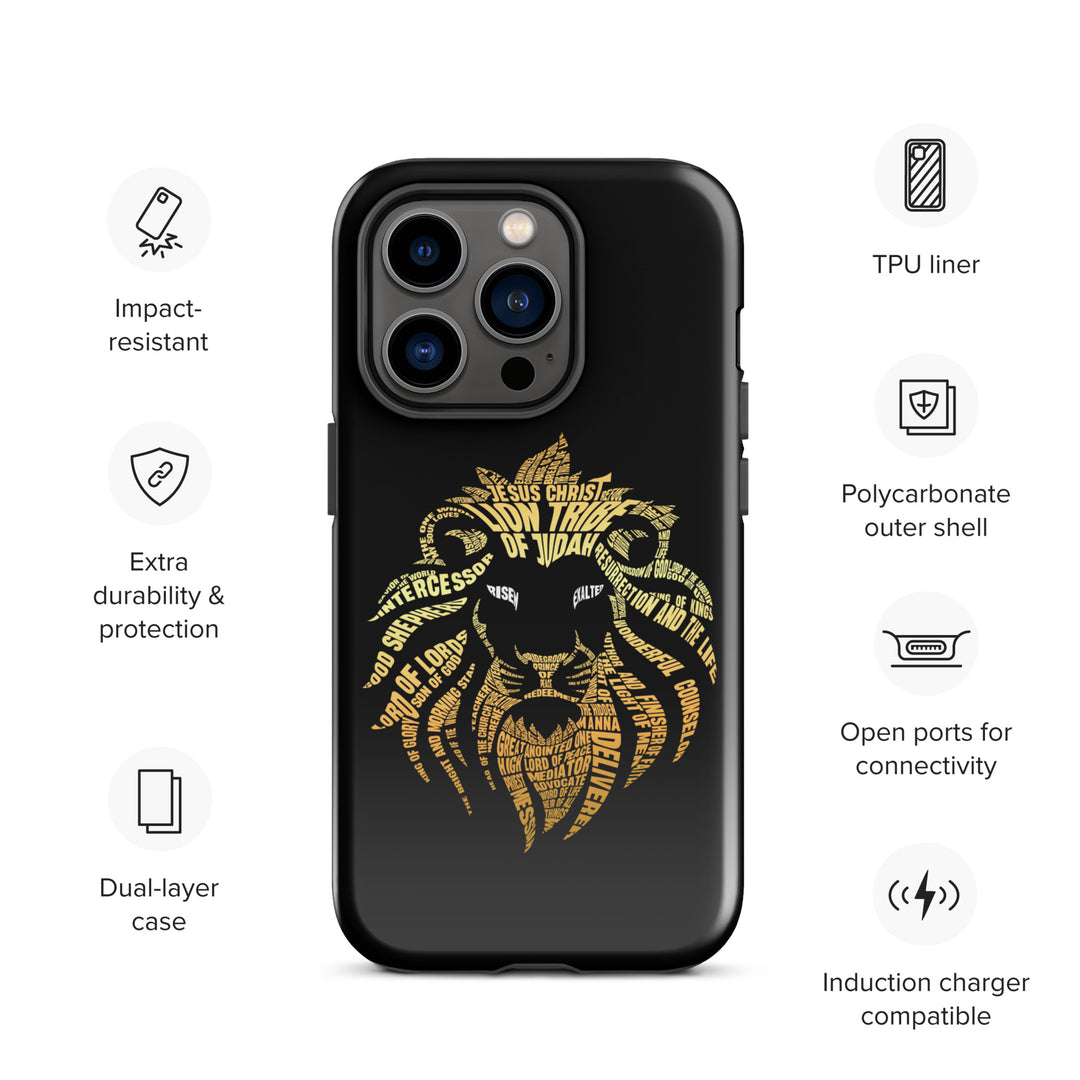 Christian Phone Case Lion Word Cloud Black for iPhone® iPhone® Phone Cases   