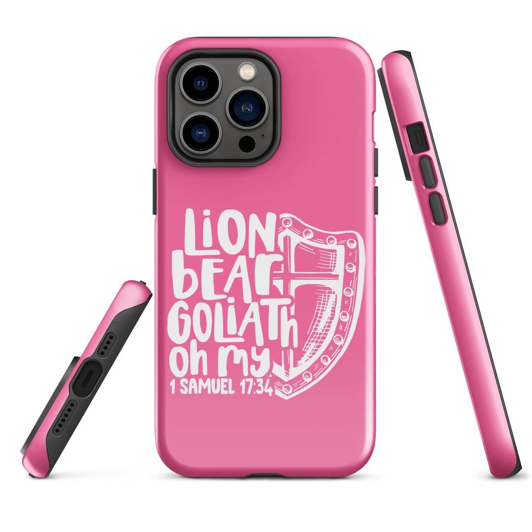 Christian Phone Case Lion Bear Goliath Oh My Pink for iPhone® iPhone® Phone Cases   