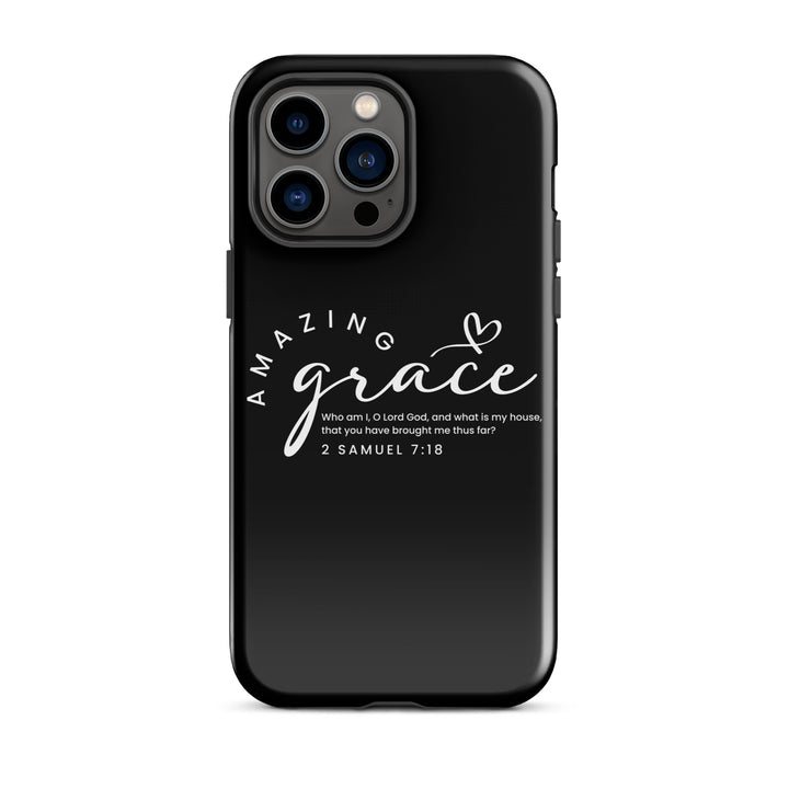 Christian Phone Case Amazing Grace Heart Black for iPhone® iPhone® Phone Cases Glossy iPhone 14 Pro Max 