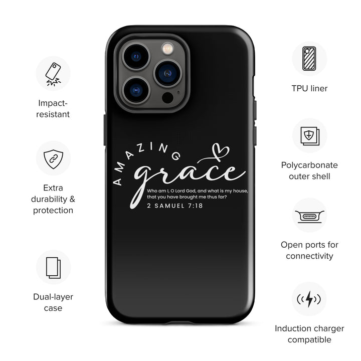 Christian Phone Case Amazing Grace Heart Black for iPhone® iPhone® Phone Cases   