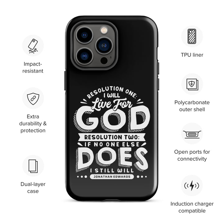 Christian Phone Case Live For God Black for iPhone® iPhone® Phone Cases   