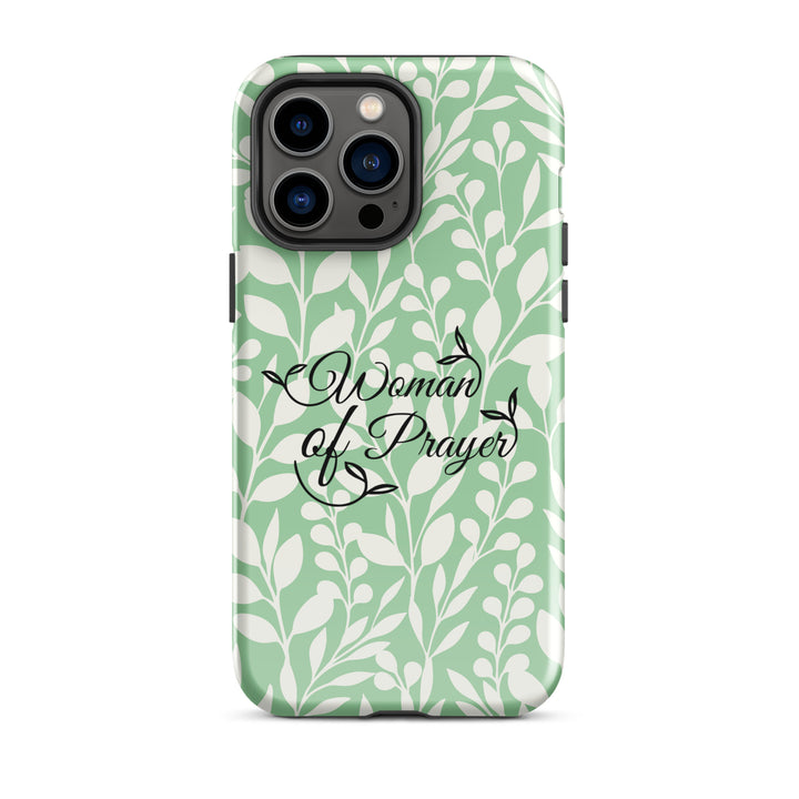 Christian Phone Case Woman of Prayer Green for iPhone® iPhone® Phone Cases Glossy iPhone 14 Pro Max 