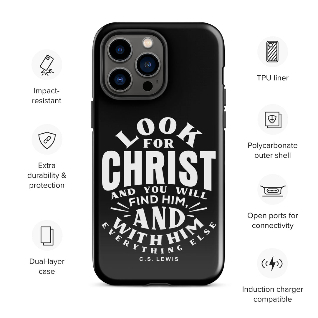 Christian Phone Case Look For Christ Black for iPhone® iPhone® Phone Cases   