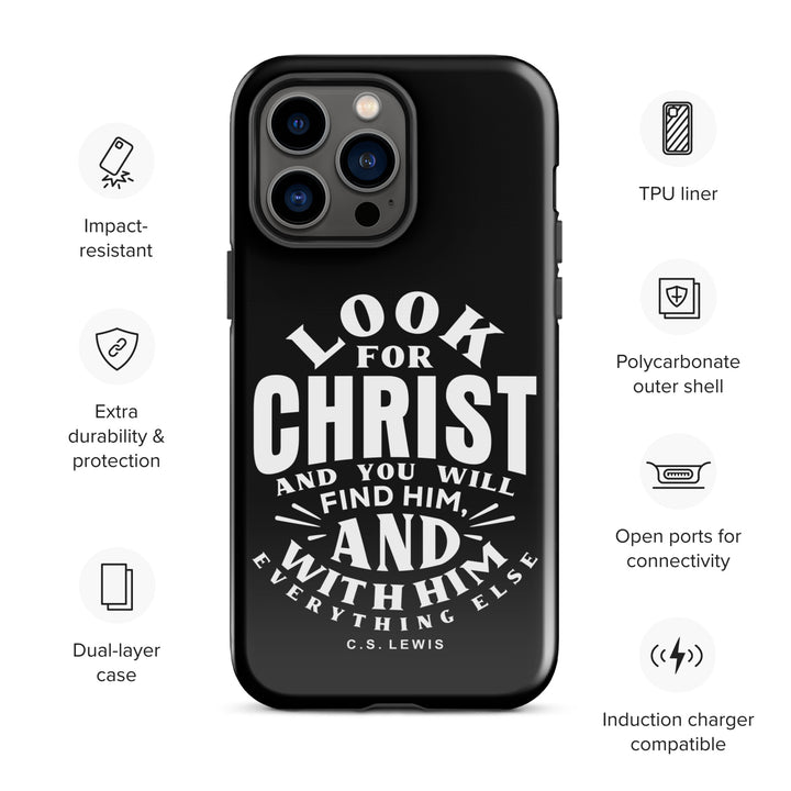 Christian Phone Case Look For Christ Black for iPhone® iPhone® Phone Cases   