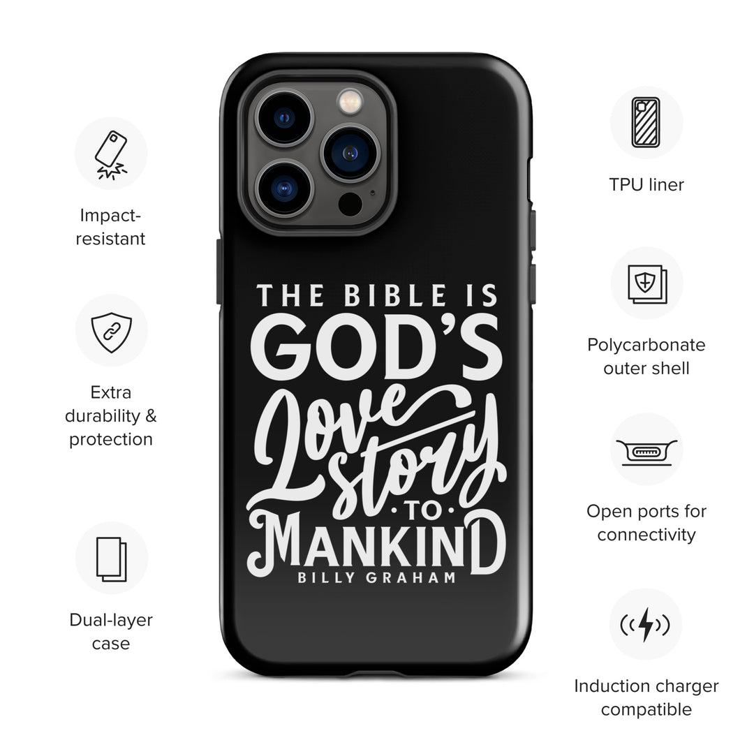 Christian Phone Case God's Love Story Black for iPhone® iPhone® Phone Cases   