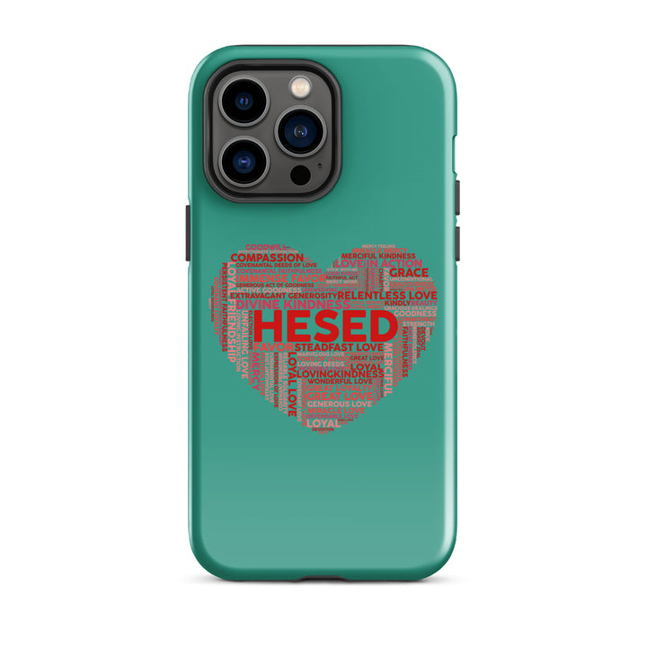 Christian Phone Case Hesed Heart Teal for iPhone® iPhone® Phone Cases Glossy iPhone 14 Pro Max 