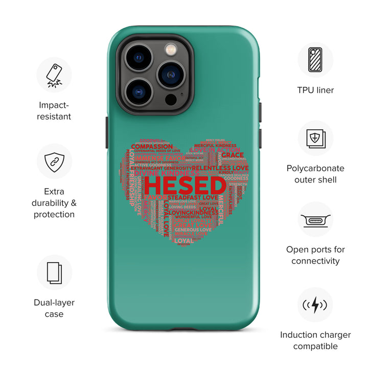 Christian Phone Case Hesed Heart Teal for iPhone® iPhone® Phone Cases   