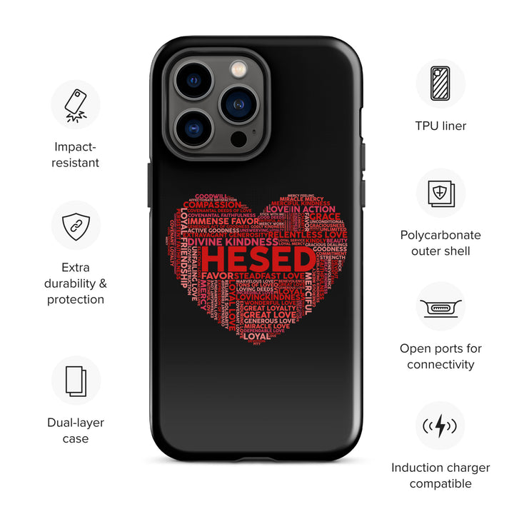 Christian Phone Case Hesed Heart Black for iPhone® iPhone® Phone Cases   