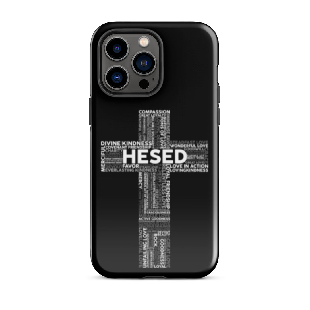 Christian Phone Case Hesed Cross Black for iPhone® iPhone® Phone Cases Glossy iPhone 14 Pro Max 