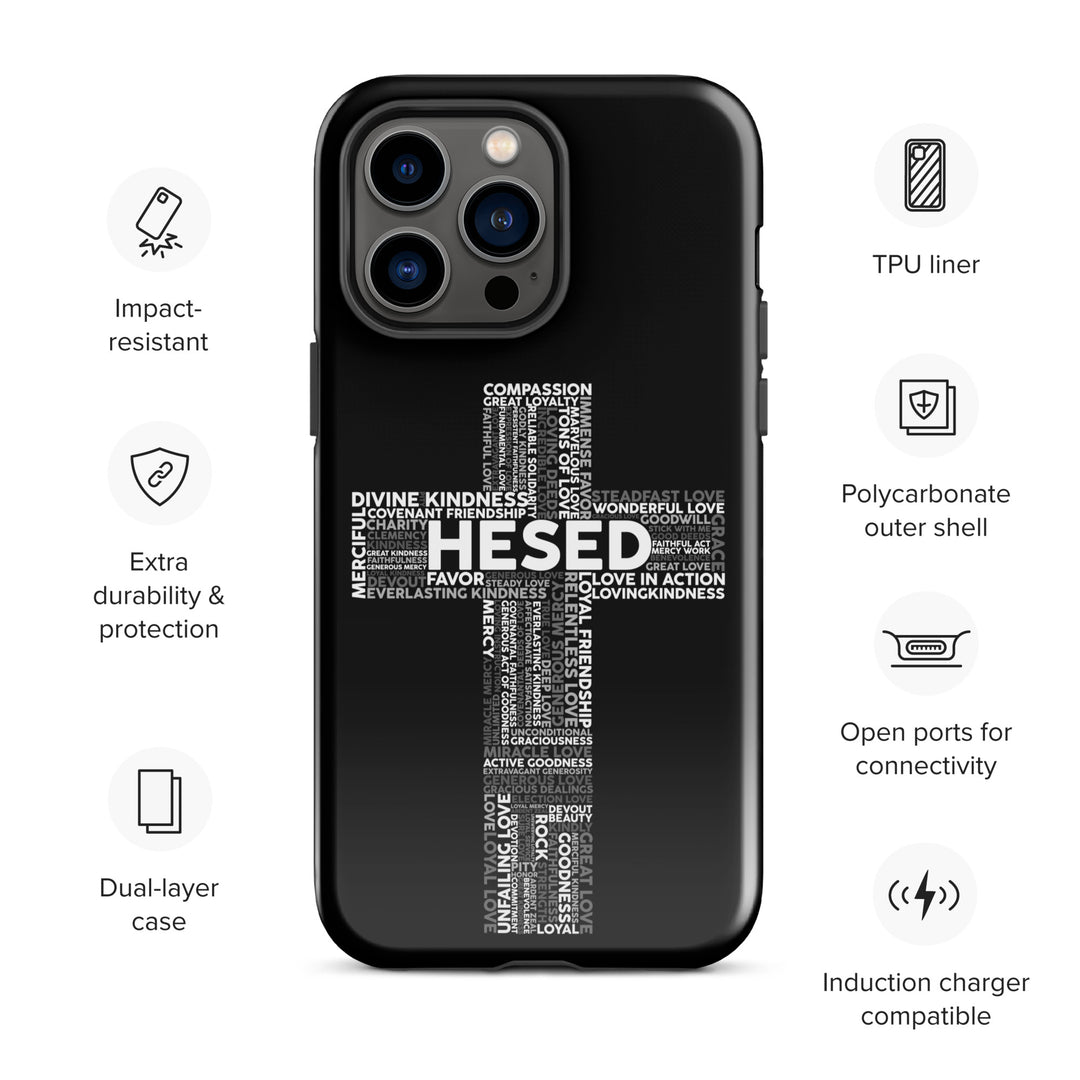 Christian Phone Case Hesed Cross Black for iPhone® iPhone® Phone Cases   