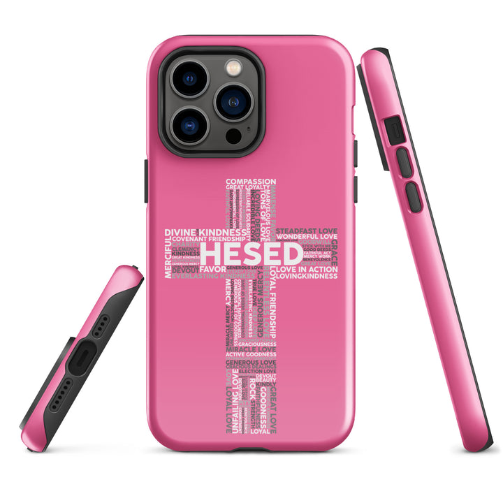 Christian Phone Case Hesed Cross Pink for iPhone® iPhone® Phone Cases   