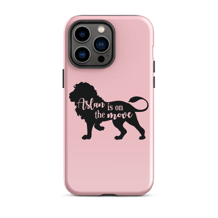 Christian Phone Case Aslan Is On Move Pink for iPhone® iPhone® Phone Cases Glossy iPhone 14 Pro Max 