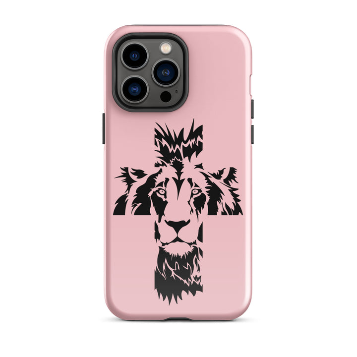 Christian Phone Case Aslan Cross Pink for iPhone® iPhone® Phone Cases Glossy iPhone 14 Pro Max 