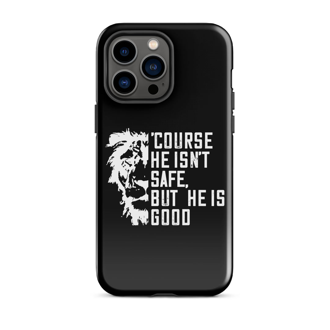 Christian Phone Case for iPhone® 'Course He Isn't Safe Black iPhone® Phone Cases Glossy iPhone 14 Pro Max 