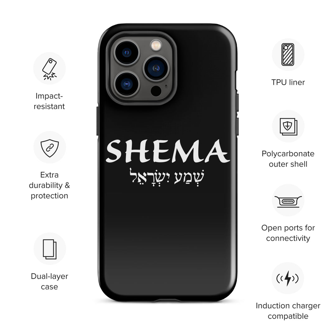 Christian Phone Case Shema Hebrew Black for iPhone® iPhone® Phone Cases   