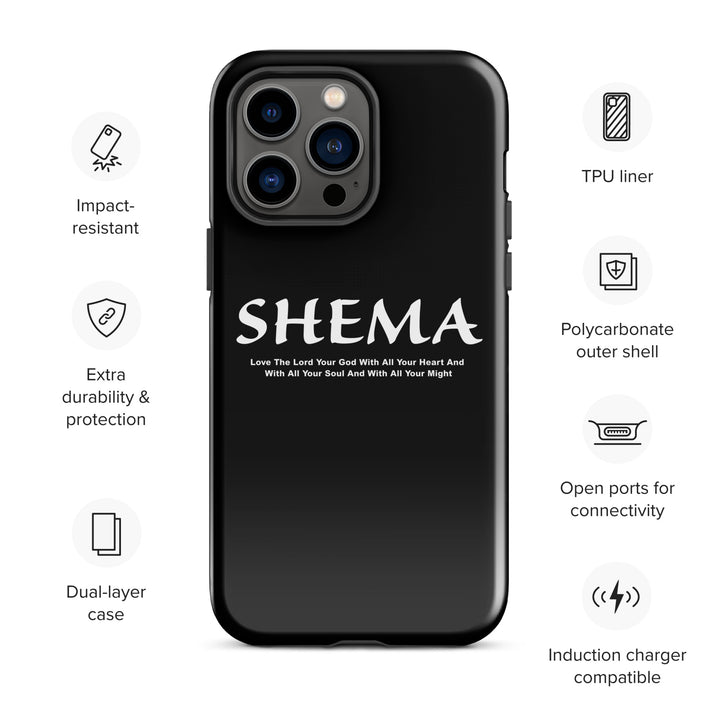 Christian Phone Case Shema Love The Lord Black  for iPhone® iPhone® Phone Cases   