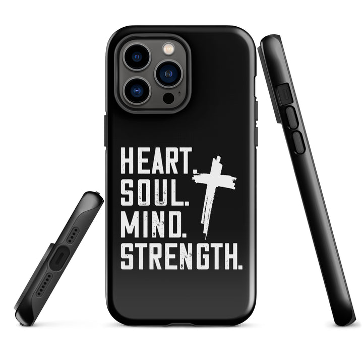 Christian Phone Case Heart Soul Mind Strength Black for iPhone® iPhone® Phone Cases   