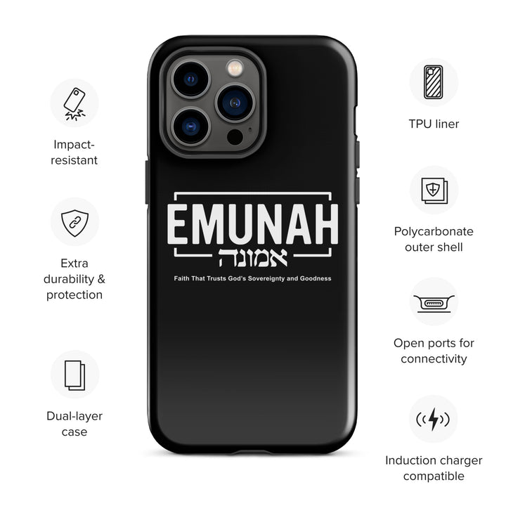 Christian Phone Case Emunah Faith That Trusts Black for iPhone® iPhone® Phone Cases   