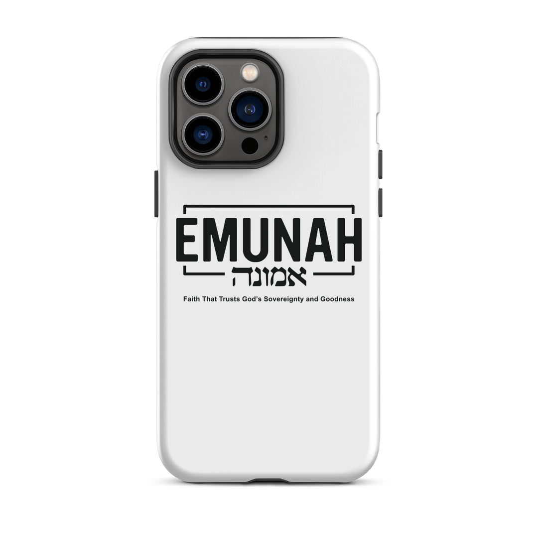 Christian Phone Case Emunah Faith That Trusts White for iPhone® iPhone® Phone Cases Glossy iPhone 14 Pro Max 