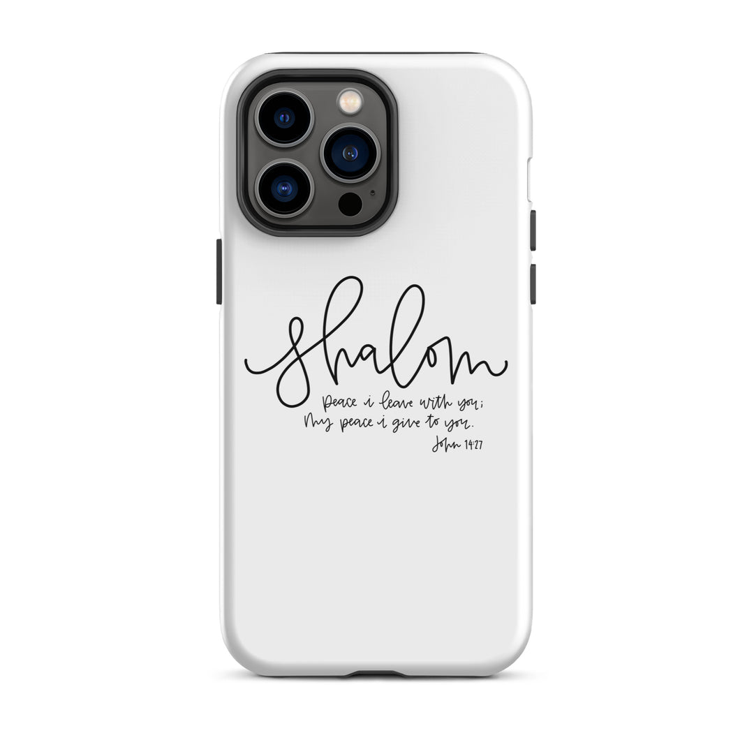 Christian Phone Case Shalom White for iPhone® iPhone® Phone Cases Glossy iPhone 14 Pro Max 