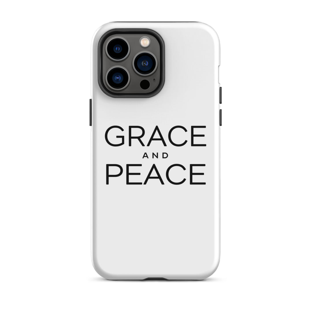 Christian Phone Case Grace and Peace White for iPhone® iPhone® Phone Cases Glossy iPhone 14 Pro Max 