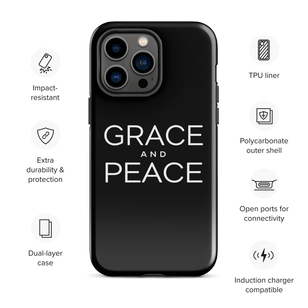 Christian Phone Case Grace and Peace Black for iPhone® iPhone® Phone Cases   