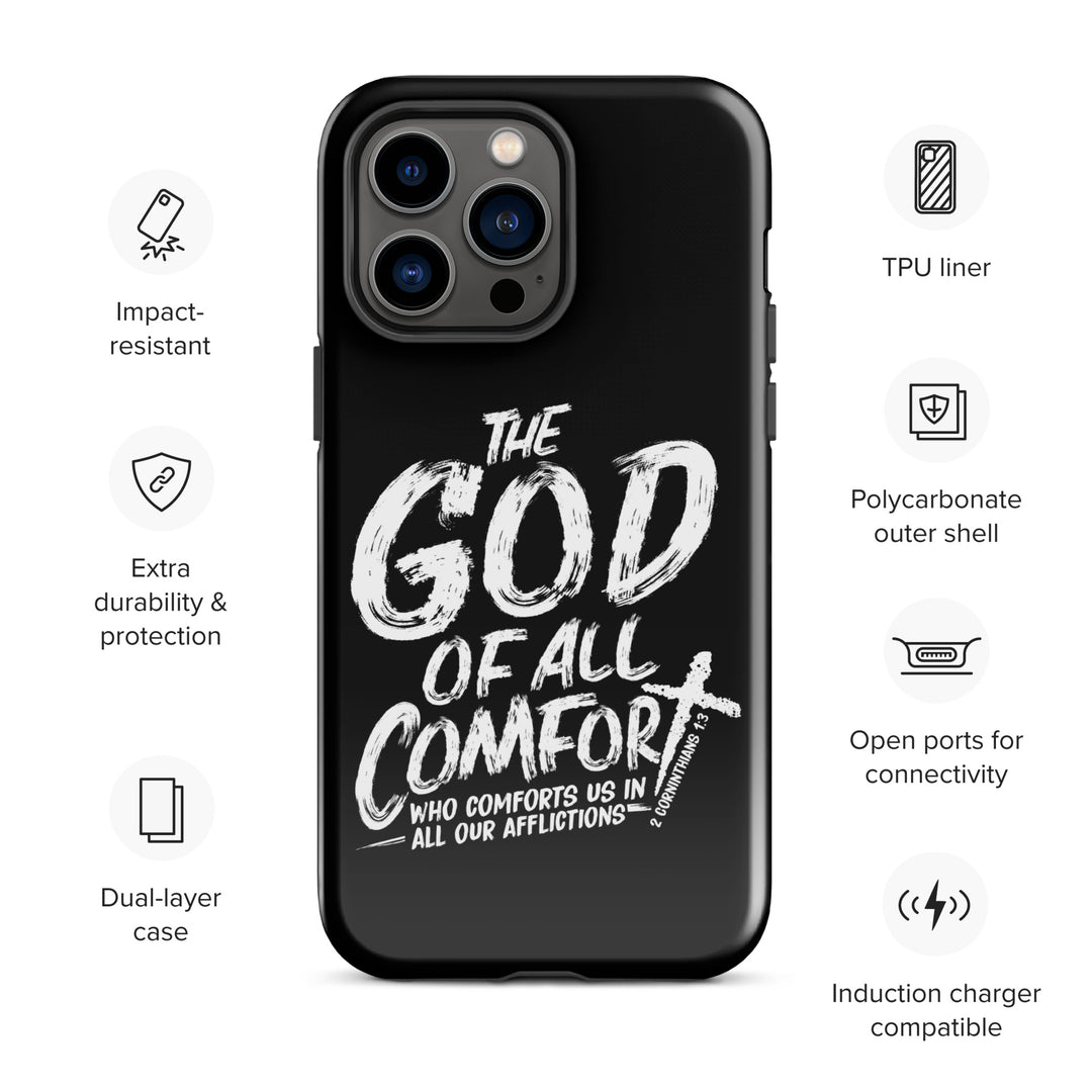 Christian Phone Case God of All Comfort Black for iPhone® iPhone® Phone Cases   